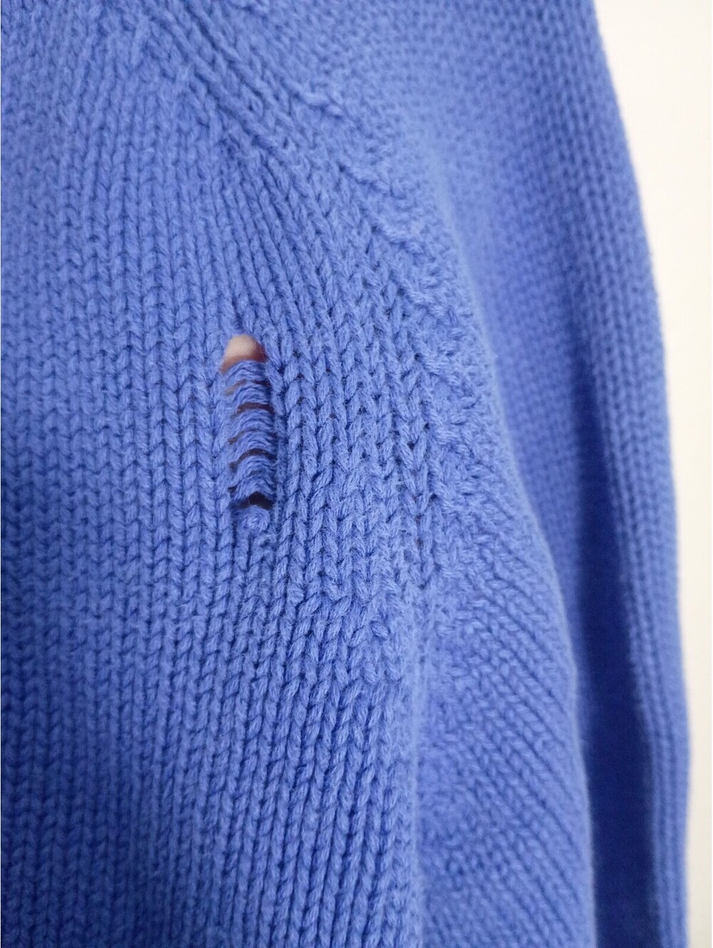 St. John's Bay Blue Cotton Tall Large Pullover Sweater - Picture 5 of 6